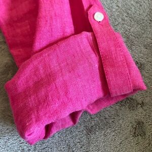 Barbie Pink Linen 3/4 sleeve top